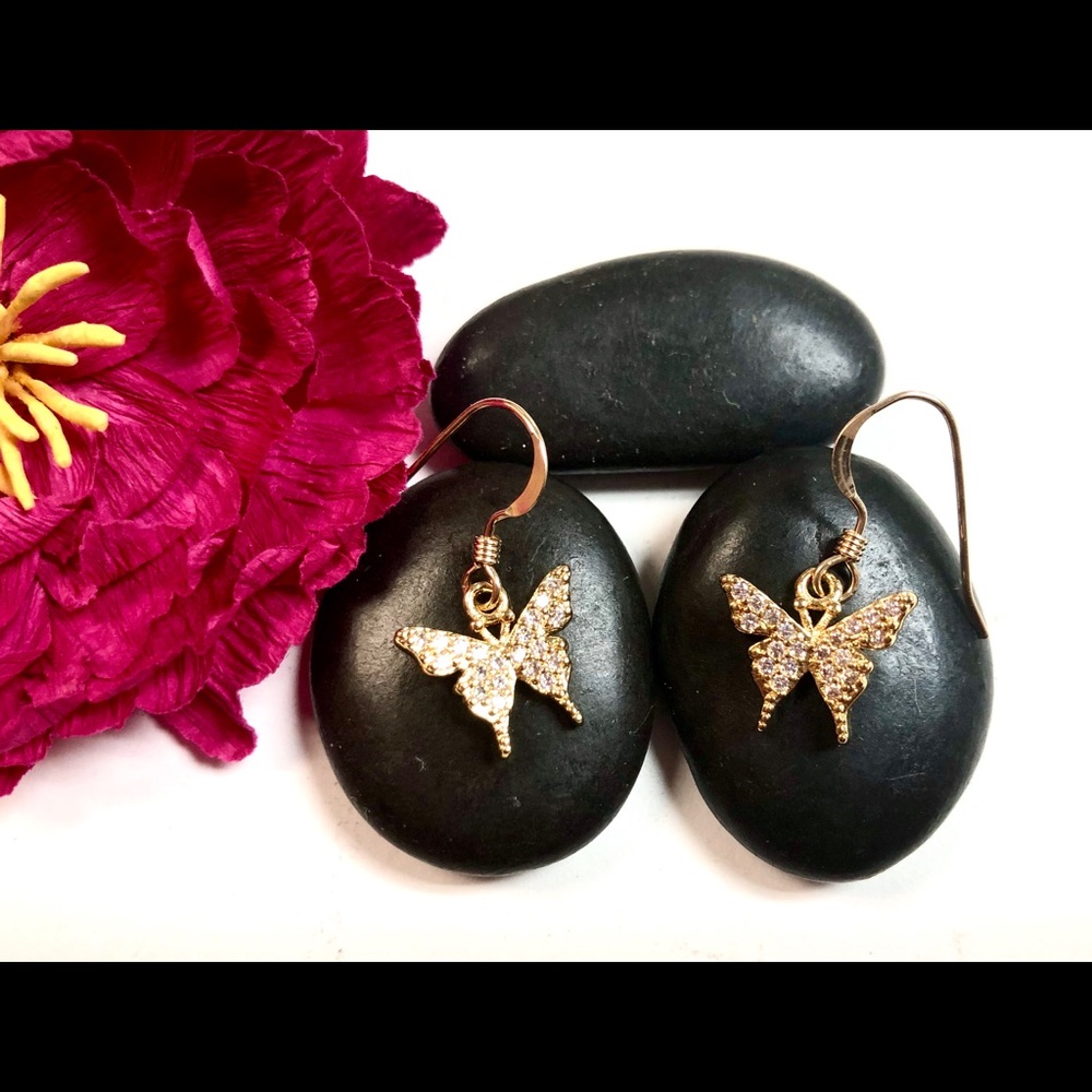 Butterfly Earrings, Dragonfly, Insect, Bee, Flower - Picture 6 of 10